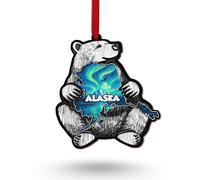 Alaska Ornament, Alaska Christmas Ornament for Christmas Tree Decoration, 3D Wooden Acrylic Cut Xmas Gifts, Souvenir Gift for State Lovers Men Women Family Friends