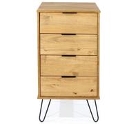 Alaska Pine 4 Drawer Narrow Chest with Hairpin Legs