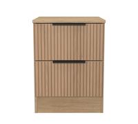 Livara Ready Assembled Tofino 2 Drawer Bedside Table - Oak