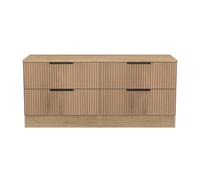 Alaska Ready Assembled 4 Drawer Bed Box in Slat Effect & Nebraska Oak - Welcome Furniture | TJ Hughes