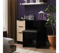 Alaska Ready Assembled Vanity in Slat Effect & Black - Welcome Furniture | TJ Hughes