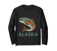 Alaska Salmon Fishing Native American Indigenous Tlingit Art Long Sleeve T-Shirt