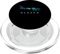 Alaska Sled Dogs Mushing Sled Dog Team Aurora Borealis Scene PopSockets PopGrip for MagSafe