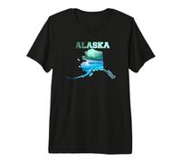Alaska Souvenir Alaskan Northern Light Aurora Borealis Adult Premium T-Shirt