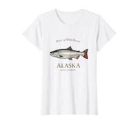 Alaska State Fish Chinook Salmon Illustration Value Graphic T-Shirt, Women, White, M
