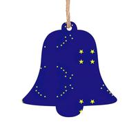 Alaska State Flag Christmas Wooden Ornaments Christmas Tree Hanging Decoration Xmas Home Party Festive Decor