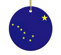 Alaska state flag Delicate Ceramic Christmas Ornaments Hanging for Tree, Fall Ornaments, Halloween Ornaments