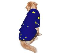 Alaska State Flag Dog Hoodie for Medium Large Dogs, Warm Soft Pet Sweatshirt, Easy to Wear Jumper Clothes