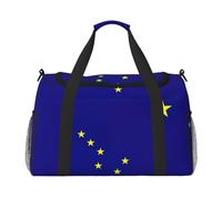 Alaska State Flag Foldable Travel Duffel Bag Tote Carry On Luggage Bag For Weekend Getaways, For Spontaneous Trips, Black, One Size, Black, One Size