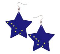 Alaska State Flag Leather Star Shaped Earrings Fashion Accessories Lightweight Festivals Parties Everyday Life