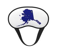 Alaska State Flag Map Print Black Out Eye Mask for Sleeping Airplane, Sleep Mask Polyester for Home and Travel