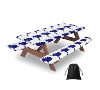 Alaska State Flag Map Print Camping Essentials Waterproof Camping Table And Bench Cover With Drawstring Bag 183 Cm