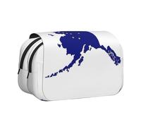 Alaska state Flag Map print Makeup Cosmetic Bag Stationary Kawaii Pencil Box Pouch Gadget Organizer Bag with Zipper