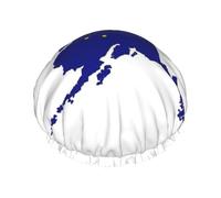 Alaska State Flag Map Print Shower Essentials Bonnet For Women, Large Washable Elastic Band Bath Hair Wrap Shower Cap