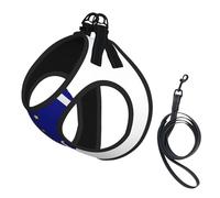 Alaska State Flag Map Print Small Dog Harness And Leash Set, Adjustable Soft Vest With 360° Reflective Straps For Cats Puppy