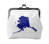 Alaska state Flag Map print Small Pouch Kiss Lock Coin Purse for Women Coin Change Purse, Credit Card Wallet