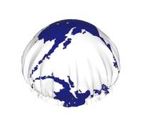 Alaska state Flag Map Printed Large Shower Cap, Double Layer Hair Protector For Facial Care, Reusable Hair Wrap