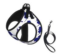 Alaska state Flag Map printing Dog Harness with Leash Set, Step-in Breathable Puppy Cat Dog Vest, No Pull Adjustable Puppy Harness