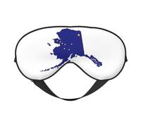 Alaska State Flag Map Sleep Mask,100% Natural Mulberry Silk Eye Mask with, Ultra-Soft Eye Covers for Sleeping, Travel, Nap