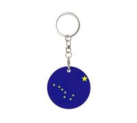 Alaska State Flag Metal Sublimation Keychainï¼ŒSublimation Ornament Keychain Warm Gift For Man Women