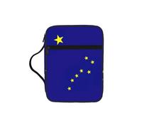 Alaska State Flag Print Bible Cover Case, Carrying Book Case with Durable Handle Bible Protective Church Bag for Men Women