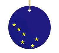 Alaska state flag Print Ceramic Christmas Tree Ornament Hanging Decorations Home Decor Gifts for Christma