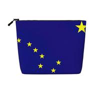 Alaska State Flag Print Makeup Bag Cute Cosmetic Bag for Women Makeup Pouch Travel Toiletry Bag for Lady