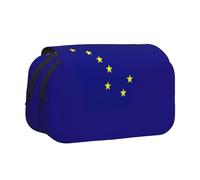 Alaska state flag print Makeup Cosmetic Bag Stationary Kawaii Pencil Box Pouch Gadget Organizer Bag with Zipper