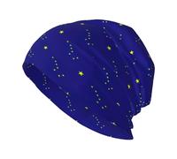 Alaska State Flag Print Men's Winter Beanie Hat, Double Knit Beanie Cap, Outdoor Warm Thermal Knitted Hat Black