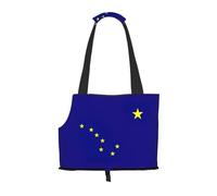 Alaska State Flag Print Pet Tote Bag, Foldable Single Shoulder Pet Carrier For Small Pets Dogs Cats