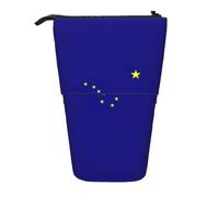 Alaska State Flag Print Telescopic Pencil Case Portable Bag Makeup Pouch Stationery Organizer Office Travel