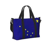Alaska State Flag Print Travel Duffle Bag,Handheld Shoulder Weekender Overnight Bag for Travel,Gym,Yoga