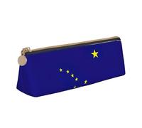 Alaska State Flag Print Versatile Usage Lightweight Pencil Case Pouch Zippered Pen Storage School Students