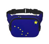Alaska State Flag Print Waist Pack Square Waist Bag Workout Hiking Running Travel Gym Pretty Zipper Fashion