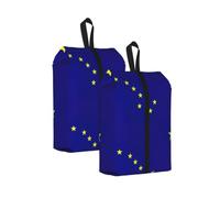 Alaska State Flag Print Waterproof Shoe Bag Travel Bag with Carry Strap Storage Bag Versatile Cosmetic Bag-2pcs