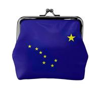 Alaska State Flag Print Women'S Kiss Lock Coin Pouch, Mini Wallet For Cards And Lipstick, Soft Compact Purse