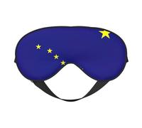 Alaska State Flag Printing Soft Eye Mask,Double-Sided Soft Eye Cover for Sleep,Travel,Yoga, Adjustable Strap, Blocks Light
