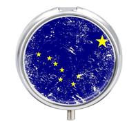 Alaska State Flag Travel Pill Case Cute Pill Box Containers | Large Capacity,3 Compartments,Purse Pocket