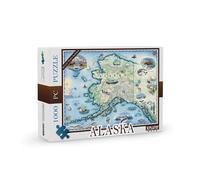 Alaska State Map Jigsaw Puzzle - 1000 Pieces, Hand-Drawn Artwork, Educational Family Puzzle, Includes Poster - 19.8” x 26.4”