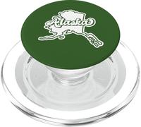 Alaska State Map Outline Retro Style PopSockets PopGrip for MagSafe