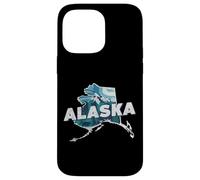 Alaska State Map Road Trip Anchorage Juneau Fairbanks Sitka Case for iPhone 14 Pro Max
