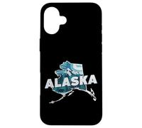 Alaska State Map Road Trip Anchorage Juneau Fairbanks Sitka Case for iPhone 16 Plus