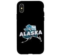 Alaska State Map Road Trip Anchorage Juneau Fairbanks Sitka Case for iPhone X/XS