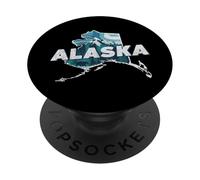 Alaska State Map Road Trip Anchorage Juneau Fairbanks Sitka PopSockets Adhesive PopGrip