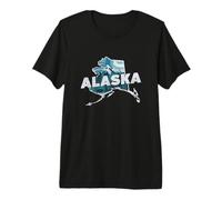 Alaska State Map Road Trip Anchorage Juneau Fairbanks Sitka Premium T-Shirt