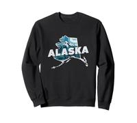 Alaska State Map Road Trip Anchorage Juneau Fairbanks Sitka Sweatshirt