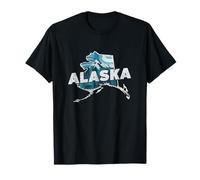 Alaska State Map Road Trip Anchorage Juneau Fairbanks Sitka T-Shirt