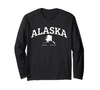 Alaska State Map Vintage Travel Design Long Sleeve T-Shirt