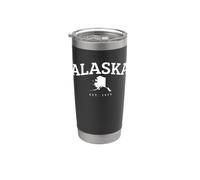 Alaska State Map Vintage Travel Design Stainless Steel Insulated Tumbler