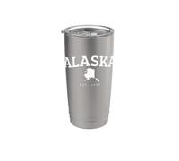 Alaska State Map Vintage Travel Design Stainless Steel Insulated Tumbler